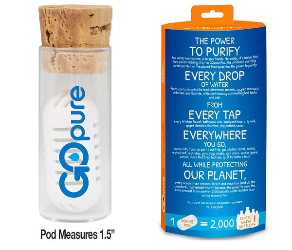 GoPure Pod - Filters & Purifies Tap Water Everywhere